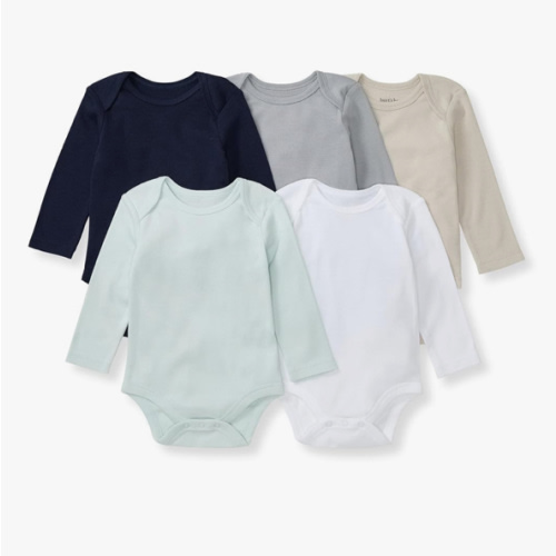 Burt's Bees Baby Unisex Organic Cotton Short and Long Sleeve Bodysuits, 5-Pack