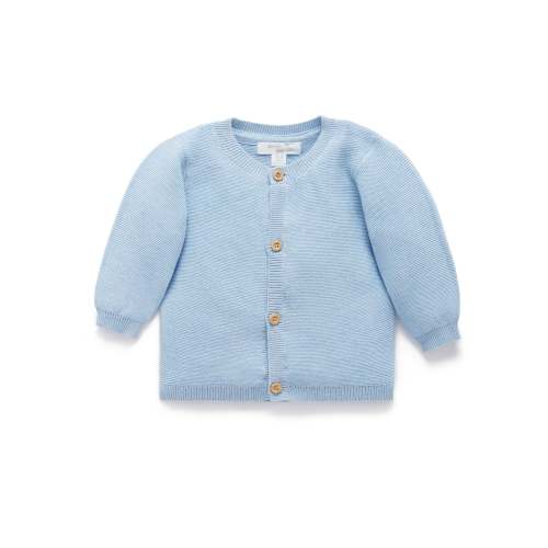 Blue Textured Cardigan - Baby Cardigans - Purebaby - Purebaby