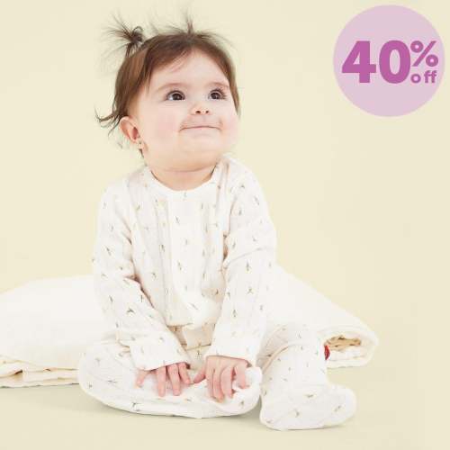 floral organic cotton pointelle magnetic parent favorite footie – Magnetic Me