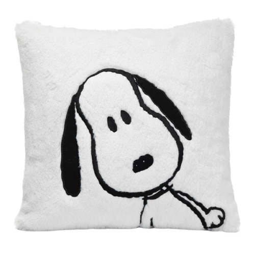 Classic Snoopy White/Black Furry Decorative Nursery Throw Pillow – Lambs & Ivy