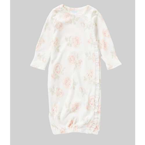Edgehill Collection Baby Girls Newborn - 6 Months Long Sleeve Large Floral Print Gown