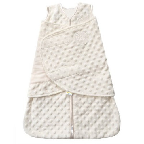 HALO Innovations SleepSack Swaddle Wrap Plushy Dot Velboa, Color: Cream, Size: S