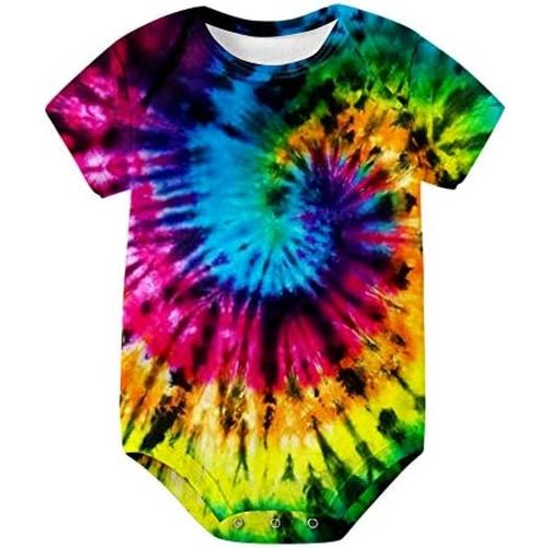 rrhss Newborn Baby Tie Dye Clothes Infant One Piece Bodysuit Romper Baby Girls Boys Outfits