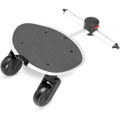 Silver Cross Convenient and Versatile Wave Ride-On Board - Effortless Mobility for Siblings, Clip-On Fold Away Board, Detachable Ride-Along Stroller, Smooth Wheel Ride-On Stroller Board (Black)