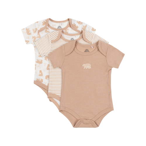 Wonderluxe Baby Girls' Short Sleeve Bodysuits, 3-Pack, Sizes 0-3M-6-9M