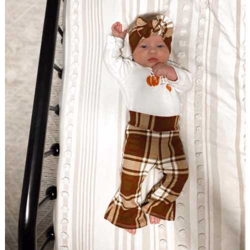 Plaid flare pants - Fall baby bell bottoms - Fall toddler flare leggings - Plaid bell bottoms - Fall baby outfits