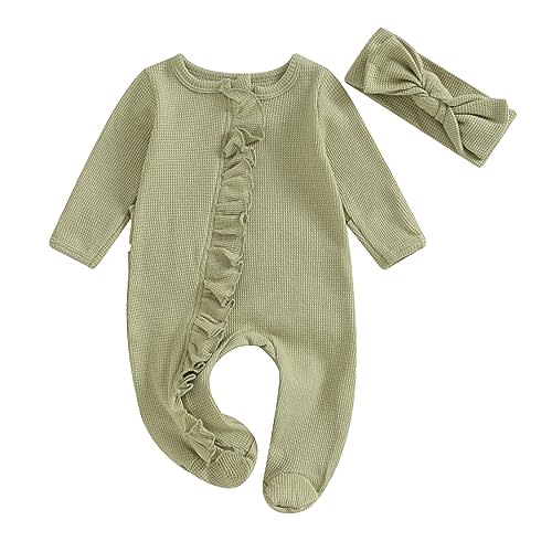 CIYCUIT Baby Girls Cactus Footies Newborn Zip Up Onesie Romper