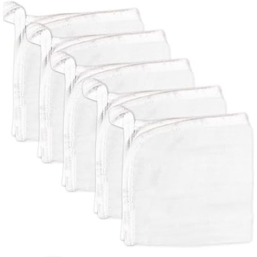 HonestBaby unisex baby Organic Cotton Washcloth Multi-Pack Winter Accessory Set, 5-pack Bright White, One Size US