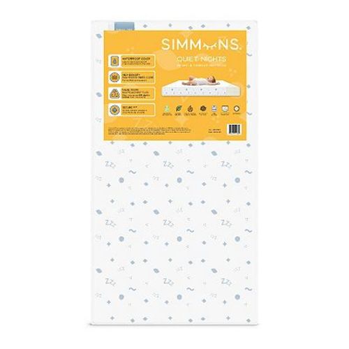 Simmons Kids Quiet Nights Dual Sided Hypoallergenic Crib and Toddler Mattress