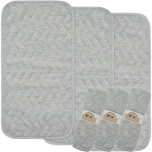 BlueSnail Waterproof and Portable Baby Changing pad Liners 3 Count (Light Gray 14” x 27”)