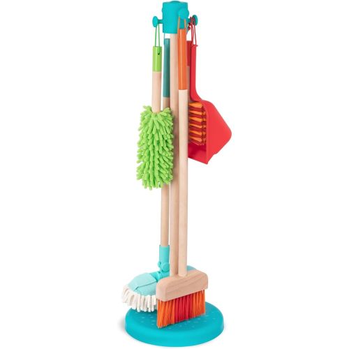 Battat- Kids Cleaning Set – Cleaning Toys For Toddlers, Children – Pretend Play Kit- Broom, Mop, Brush, Dustpan, Duster- Sweep n' Clean- 2 Years +
