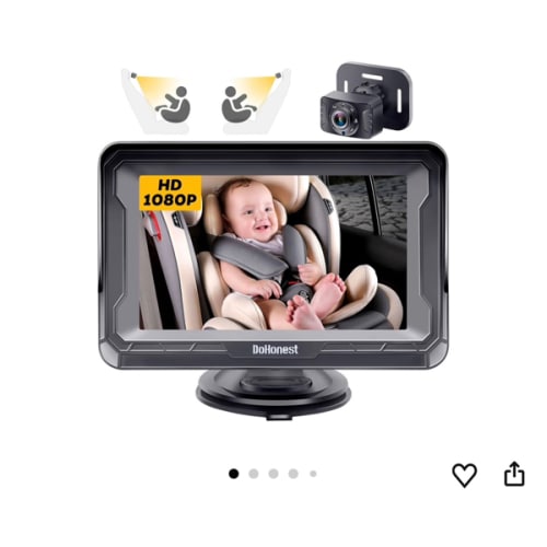 DoHonest Baby Car Camera HD 1080P - Rear-Facing Car Baby Monitor with Night Vision, Adjustable View Angle, Easy Setup, Anti-Glare Display, Safety for Kids & Infants