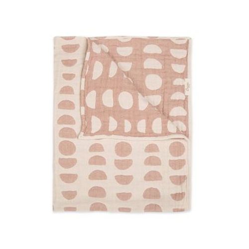 Crane Baby Cotton Muslin Jacquard Baby Reversible Blanket - Copper Moon