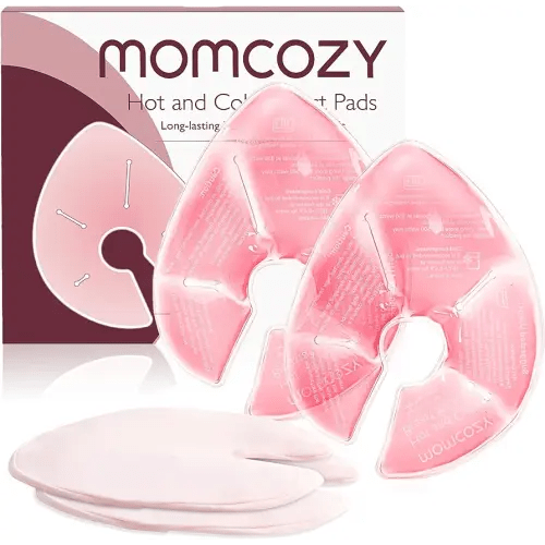 Momcozy Larger Breast Therapy Packs, Hot and Cold Breast Pads with 2 Soft Covers, Breastfeeding Essentials, 2 Pack