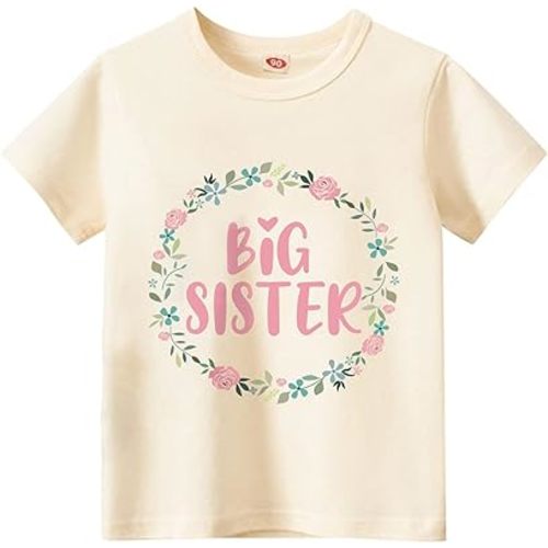 Big Sister Shirt for Toddler Baby Girl Outfits Big Sis Announcement T-Shirt Gifts