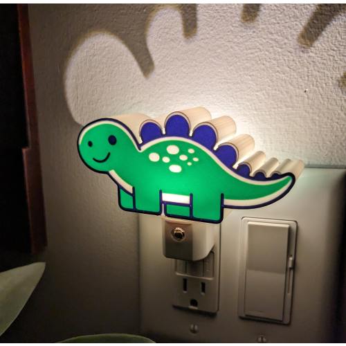 3D Printed Stegosaurus Nightlight – Dinosaur LED Kids Lamp