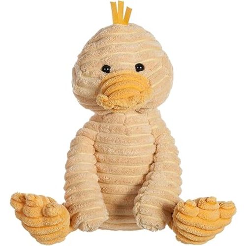 Apricot Lamb Toys Plush Corduroy Duck Stuffed Animal Soft Cuddly Perfect for Child (Medium, 12 Inches)