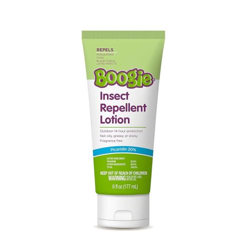Boogie Insect Repellent Lotion, Keep Mosquitoes, Ticks and Flies Off, DEET Alternative Repellent, Up to 14-Hour Protection, Fragrance-Free, Odorless Lotion, 6 Ounce