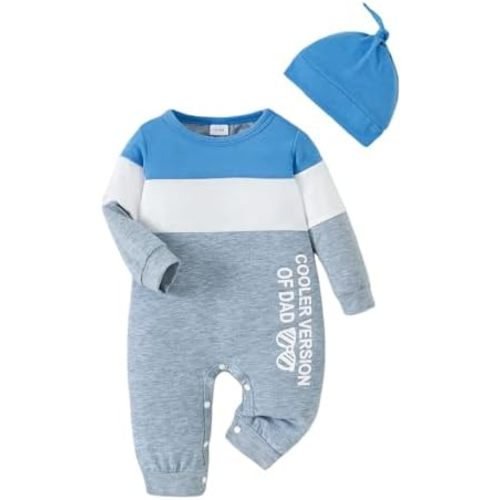 Newborn Baby Boy Clothes Fall Winter Cute Infant Outfits Long Sleeve Newborn Baby Romper Hat Bodysuit Jumpsuits