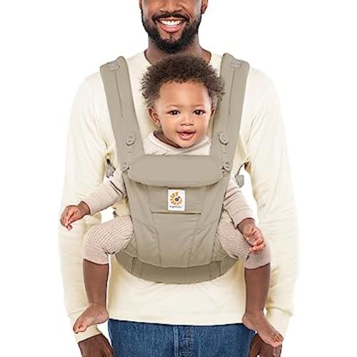Ergobaby Omni Dream All Carry Positions SoftTouch Cotton Baby Carrier Newborn to Toddler with Enhanced Lumbar Support (7-45 lb), Soft Olive