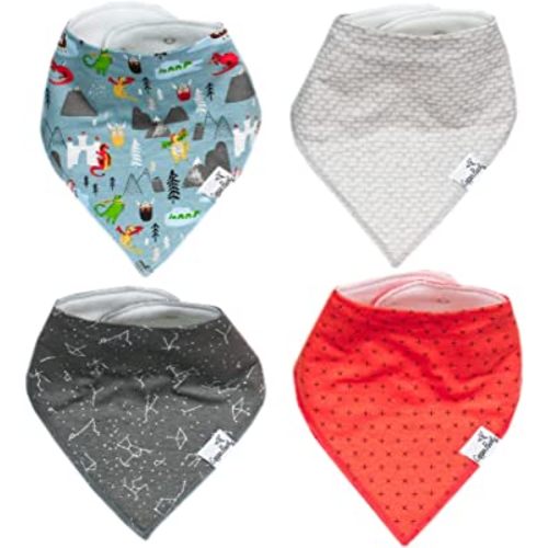Copper Pearl Baby Bandana Drool Bibs for Drooling and Teething 4 Pack Gift Set Viking, Soft Set of Cloth Bandana Bibs for Any Baby Girl or Boy, Cute Registry Ideas for Baby Shower Gifts