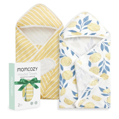 Momcozy Baby Towel with Hooded - Ultra Soft & Absorbent Large Bath Towel Set for Comfort & Gentle on Baby's Skin - Med Thick& Durable -Shower Gift & Bath Essential for Newborn, Infant, Toddler
