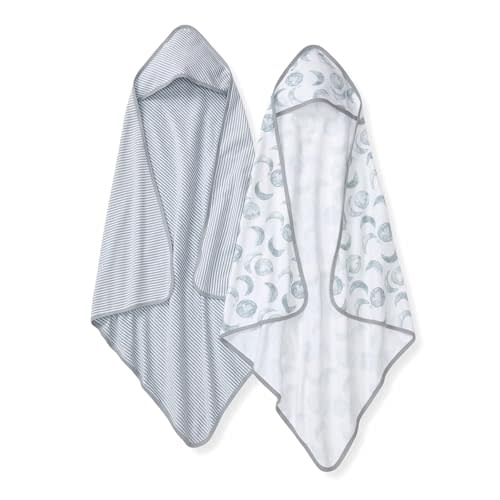 Burt's Bees Baby - Hooded Towels, Absorbent Knit Terry, Super Soft Single Ply, 100% Organic Cotton