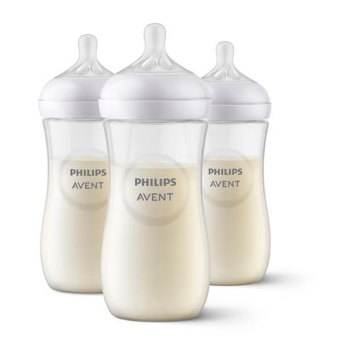 Philips Avent 3pk Natural Baby Bottle with Natural Response Nipple - Clear - 11oz