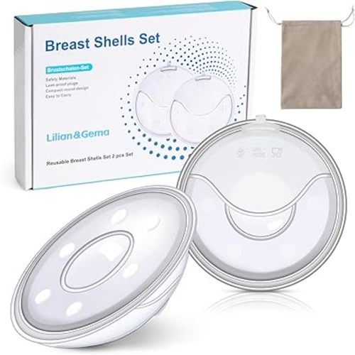 Lilian&Gema Milk Collector Catcher for Breastmilk - 2 Pcs Silicone Breast Pad Nursing Cup Milk Saver for Nursing Moms, Protect Sore Nipples, Extra-Soft and Reusable for Breastfeeding White