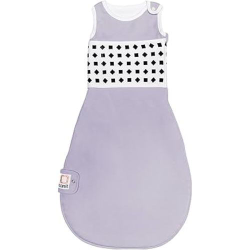 Breathing Wear Sleeping Bag – 100% Cotton Baby Sleep Sack - Works with Nanit Pro Baby Monitor to Track Breathing Motion Sensor-Free, Real-Time Alerts, Size Small, 3-6 Months, Lilac Purple