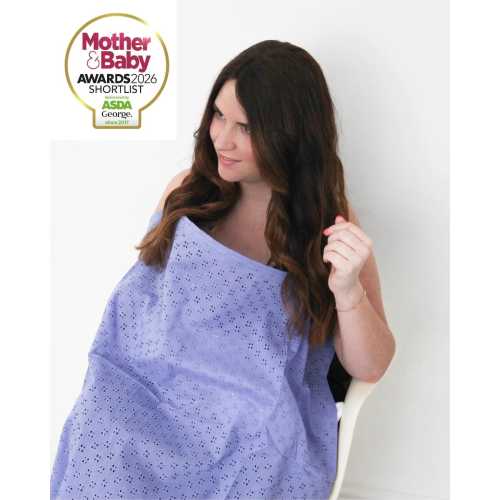 Lilac Broderie Anglaise (Die-cut embroidered Cotton) Nursing cover / Breastfeeding cover