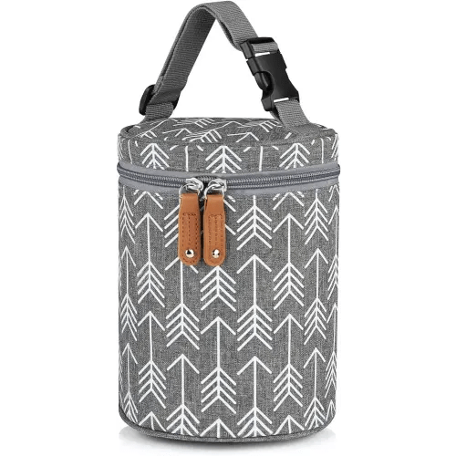 Accmor Breastmilk Cooler Bag, Insulated Baby Bottle Tote Bags, Warmer Bag Great for Nursing Mom Daycare, Grey