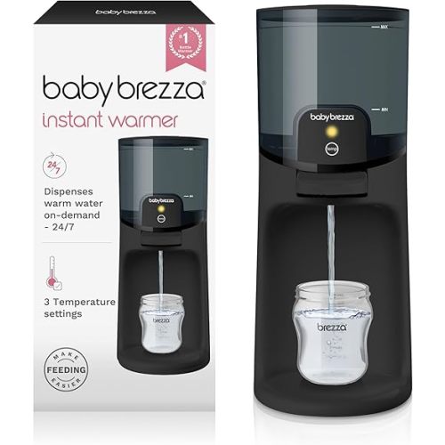 Baby Brezza Instant Baby Bottle Warmer - Fast Water Warmer Instantly Dispenses 24/7 in 3 Temperatures, Charcoal