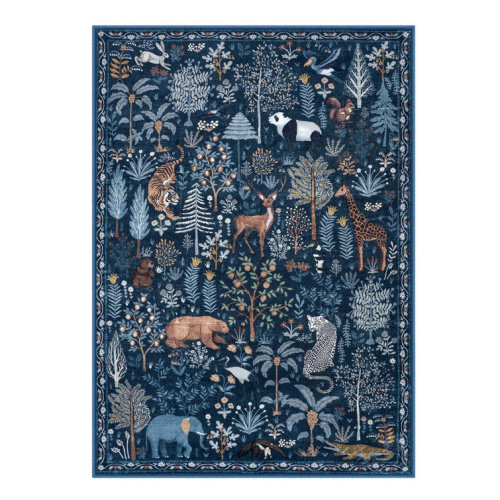 Jungle Area Rugs for Living Room Bedroom Thin Modern Nursery Rug Non-Shedding Kids Playroom