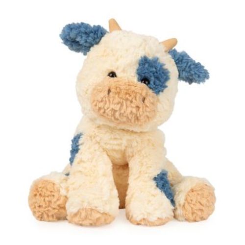 Gund Cozys Collection Cow, Stuffed Animal For Ages 1 And Up, Spring Decor Plush Toy, Cream/blue, 10”