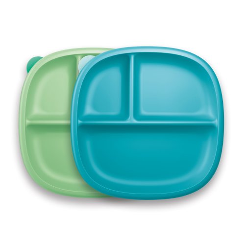 NUK Suction Plates and Lid, Assorted Colors, 2 Pack, 6+ Months