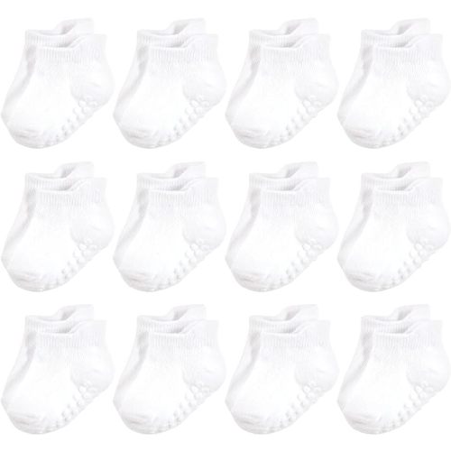Hudson Baby Unisex Baby Non-Skid No-Show Socks - White
