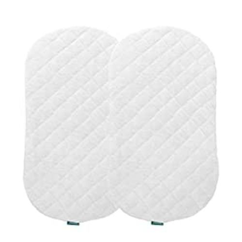 Amazon.com : Bassinet Mattress Pad Cover(Improved Style), Waterproof, Fit for Hourglass/Oval Bassinet Mattress, 2 Pack, Ultra Soft Bamboo Terry Surface, Washer & Dryer, No Loosen and Pre-Shrinked : Baby