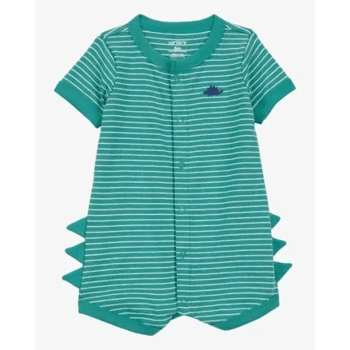Baby Dinosaur Striped Cotton Short-Sleeve Romper - Green - Carter's | Carter's