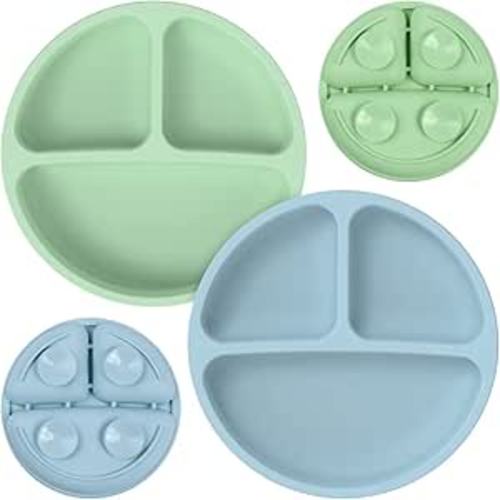 RIGHTWELL 2-Piece Baby Suction Plate with Suction Cup, Silicone Plates for Small Children, Non-Slip Baby Plates, Silicone Placemat for Baby : Amazon.es: Baby Products
