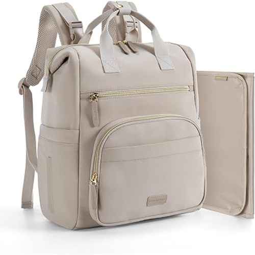 mommore Neoprene Diaper Bag Backpack Small Lightweight Baby Diaper Bags Water Resistant Diaper Backpack for Boys Girls Newborn with Changing Pad, Stroller Straps