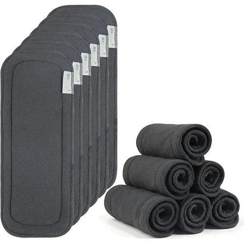 Wegreeco Reusable Soft 5 Layers 12 Pack Charcoal Inserts for Baby Cloth Diaper,High Absorbing Washable Liners
