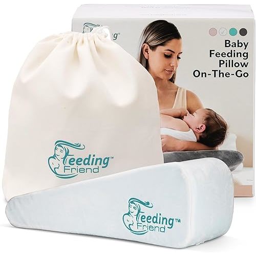 Self Inflatable Baby Feeding Pillow for Breastfeeding and Bottle Feeding - Arm Support for Any Nursing Position - Compact, Portable, Ideal for Travel and Baby Feeding On-The-Go.