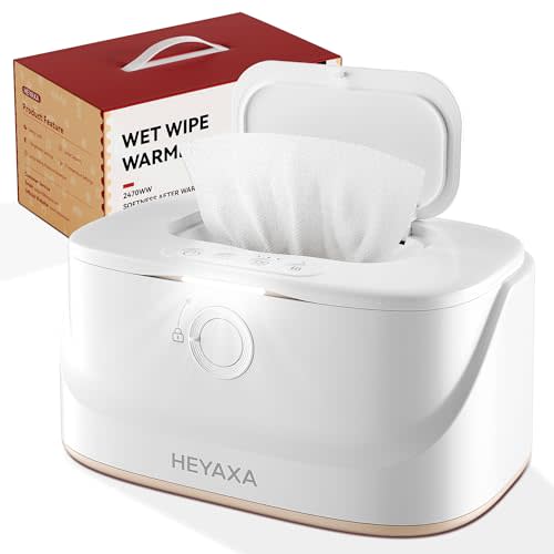 Baby Wipe Warmer with Night Light, Large Capacity Wet Wipes Dispenser with 3 Modes Temperature Heating Control, Fast Warm, Child Lock, Silent Working, Baby Gifts for New Parents in Winter (White)