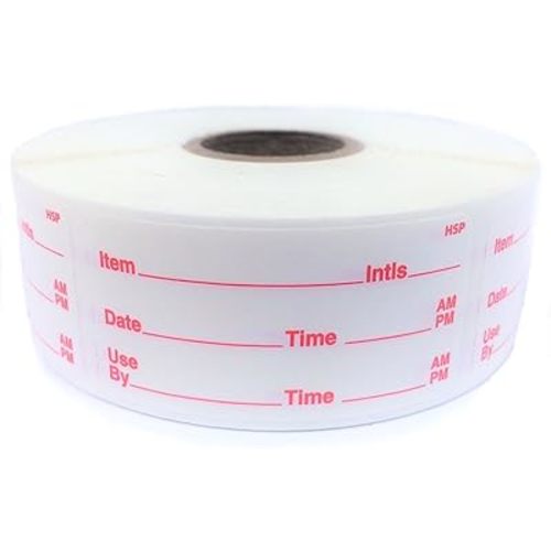 Dissolvable Food Storage Labels for Home and Restaurant Use - Dissolves in Water in 30 Seconds - No Adhesive Residue - Perfect for Glass, Metal, Plastic Containers - 1x2 inch Size 500 Labels per roll