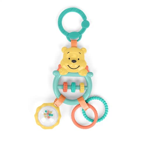 Bright Starts Disney Baby Winnie The Pooh Busy Bear Activity Toy, Unisex Stroller Toy, Newborns & Up