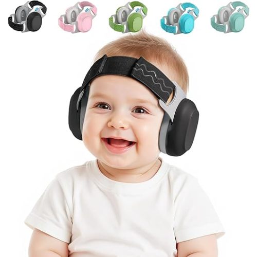 Bella's Friends Baby Ear Protection for Infants & Toddlers(3–48 Months) - Lightweight 24dB Noise Cancelling Headphones - Safe fit & Comfort Earmuffs - Improve Sleep - Baby Travel Essential, Black
