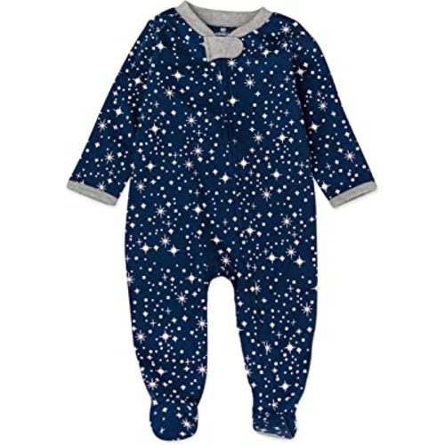 HonestBaby Sleep and Play Footed Pajamas One-Piece Sleeper Jumpsuit Zip-front PJs Organic Cotton for Baby Boys, Unisex