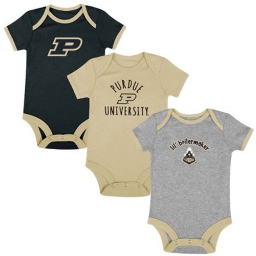 NCAA Purdue Boilermakers Infant Boys' Short Sleeve 3pk Bodysuit Set, Size: 6-9M