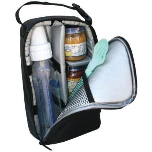 J.L. Childress Pack 'N Protect, Insulated Cooler Bag for Glass Baby Bottles and Food Containers, Portable Travel and On-The-Go Protection, Black